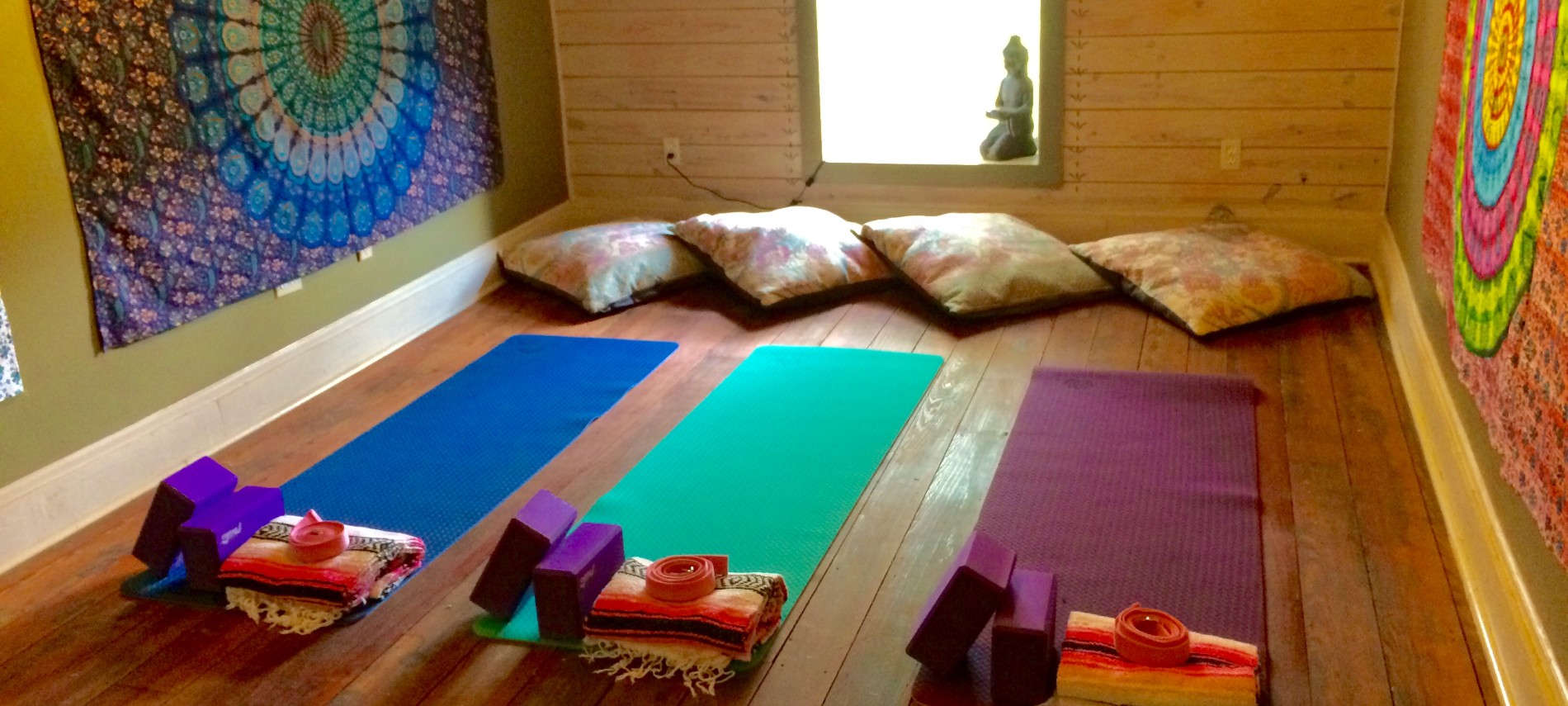 the yoga studio with mats